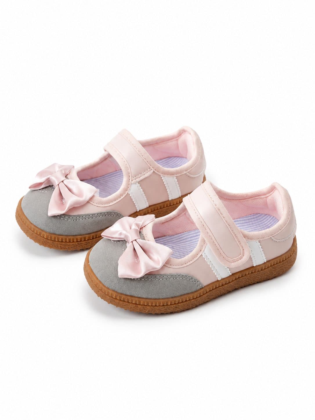 MARY JANE MELÓN CON LAZO SATINADO Y BASE GRIS — zapatos para niña