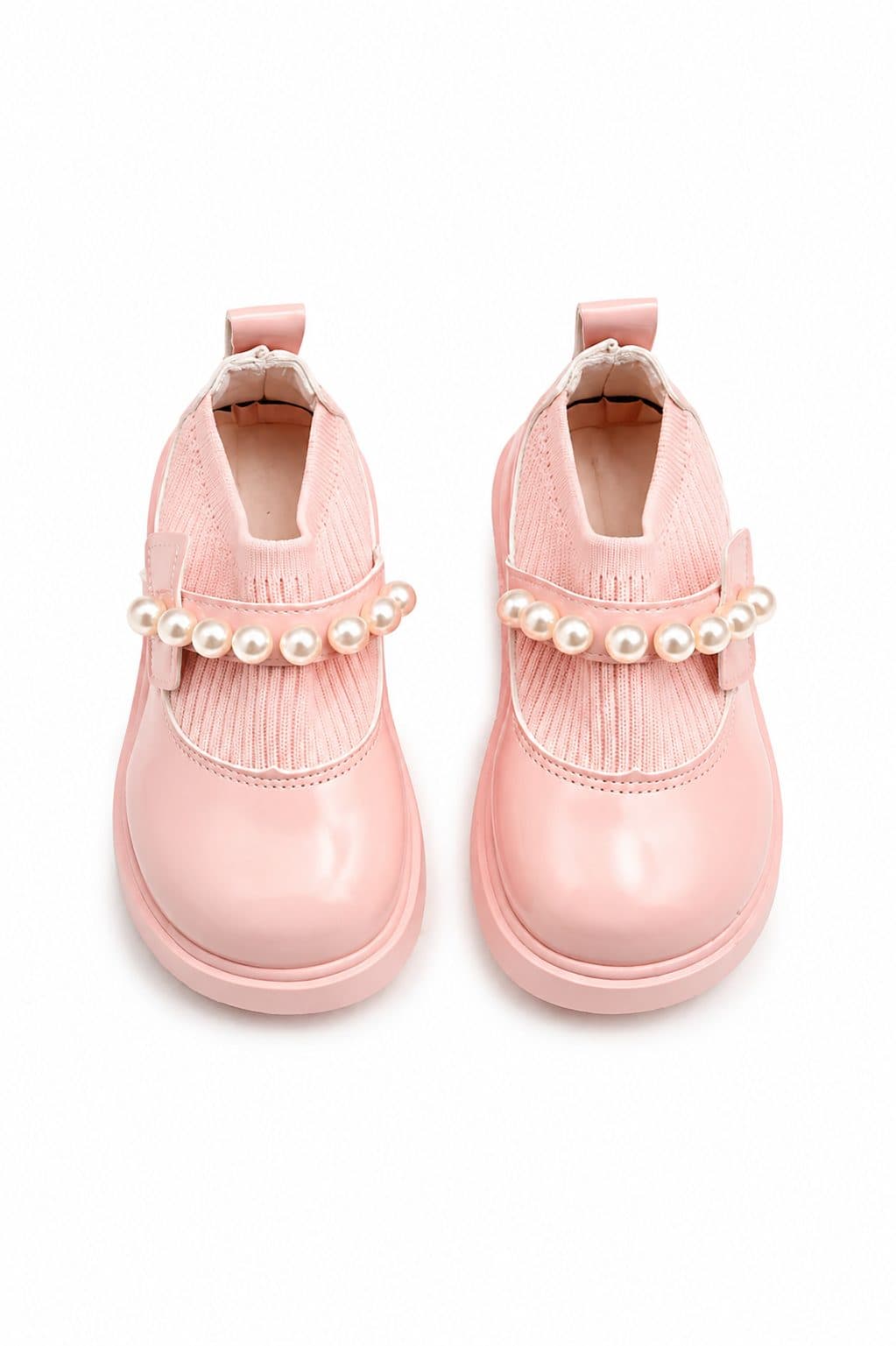 BOTÍN ROSADO CON PERLAS — zapatos para niña