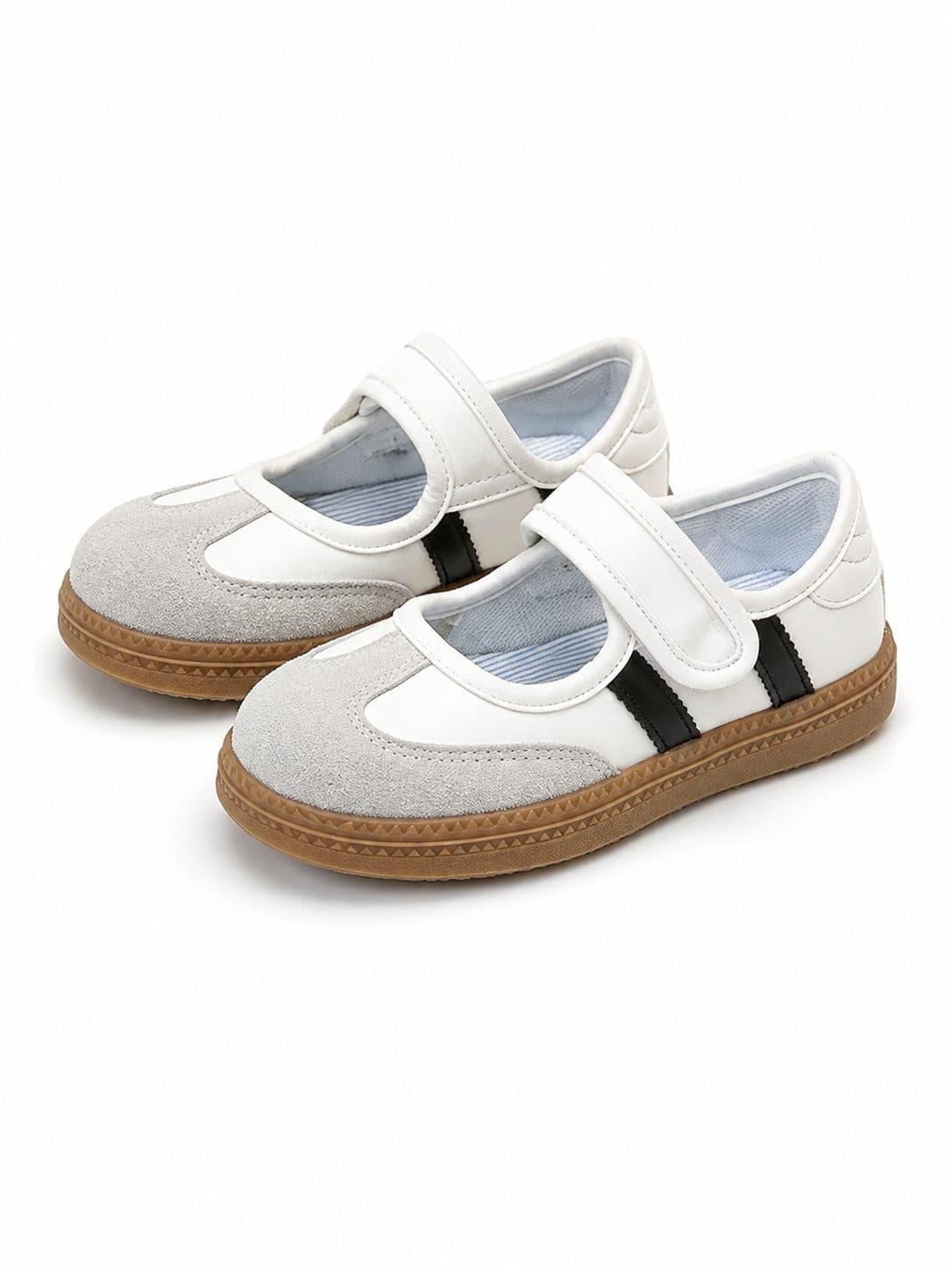 ZAPATOS NIÑA MARY JANE BLANCO CON FRANJA NEGRA — zapatos para niña