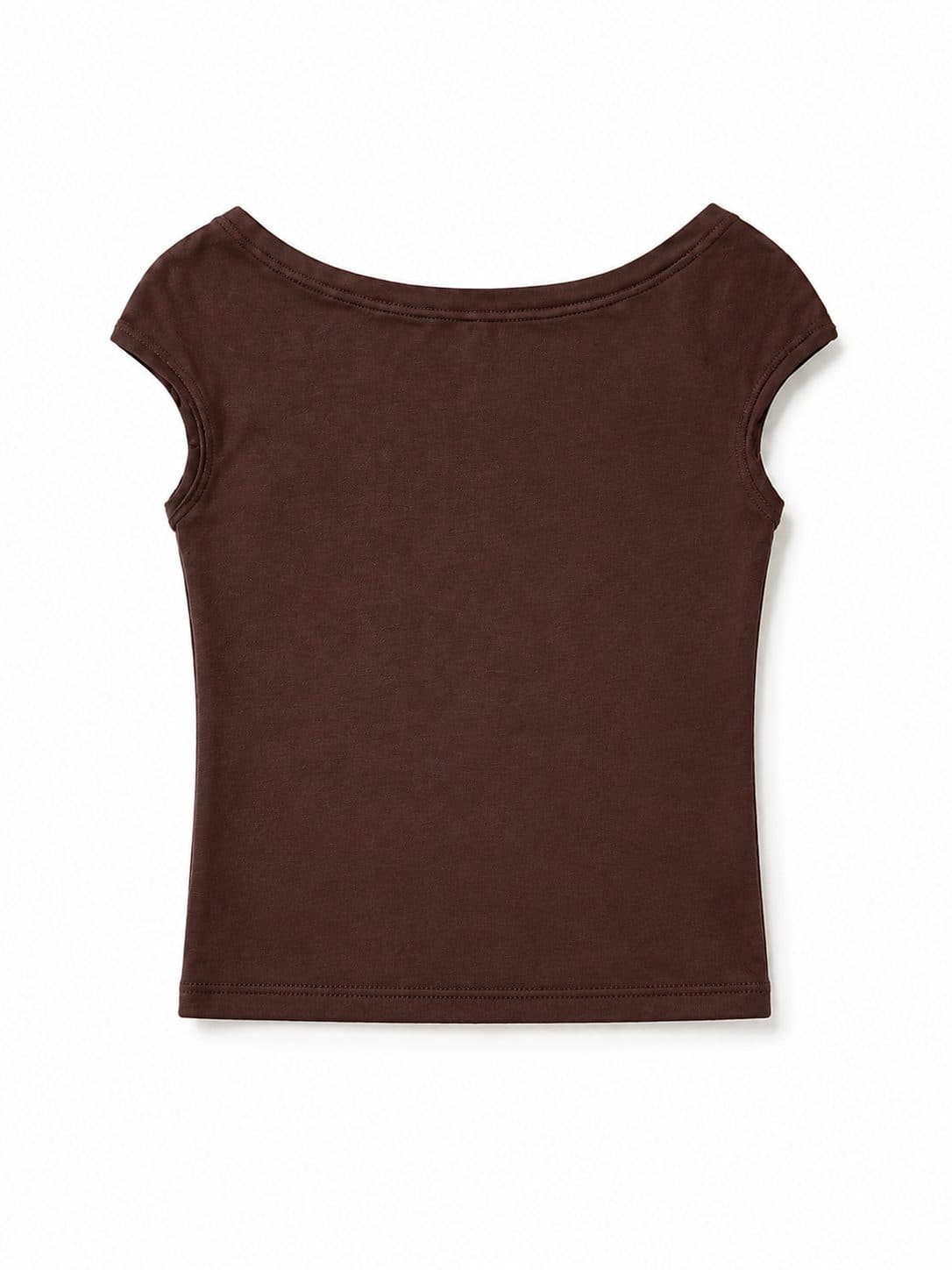 BLUSA NIÑA CHOCOLATE ESCOTE BARCO — polo para niña