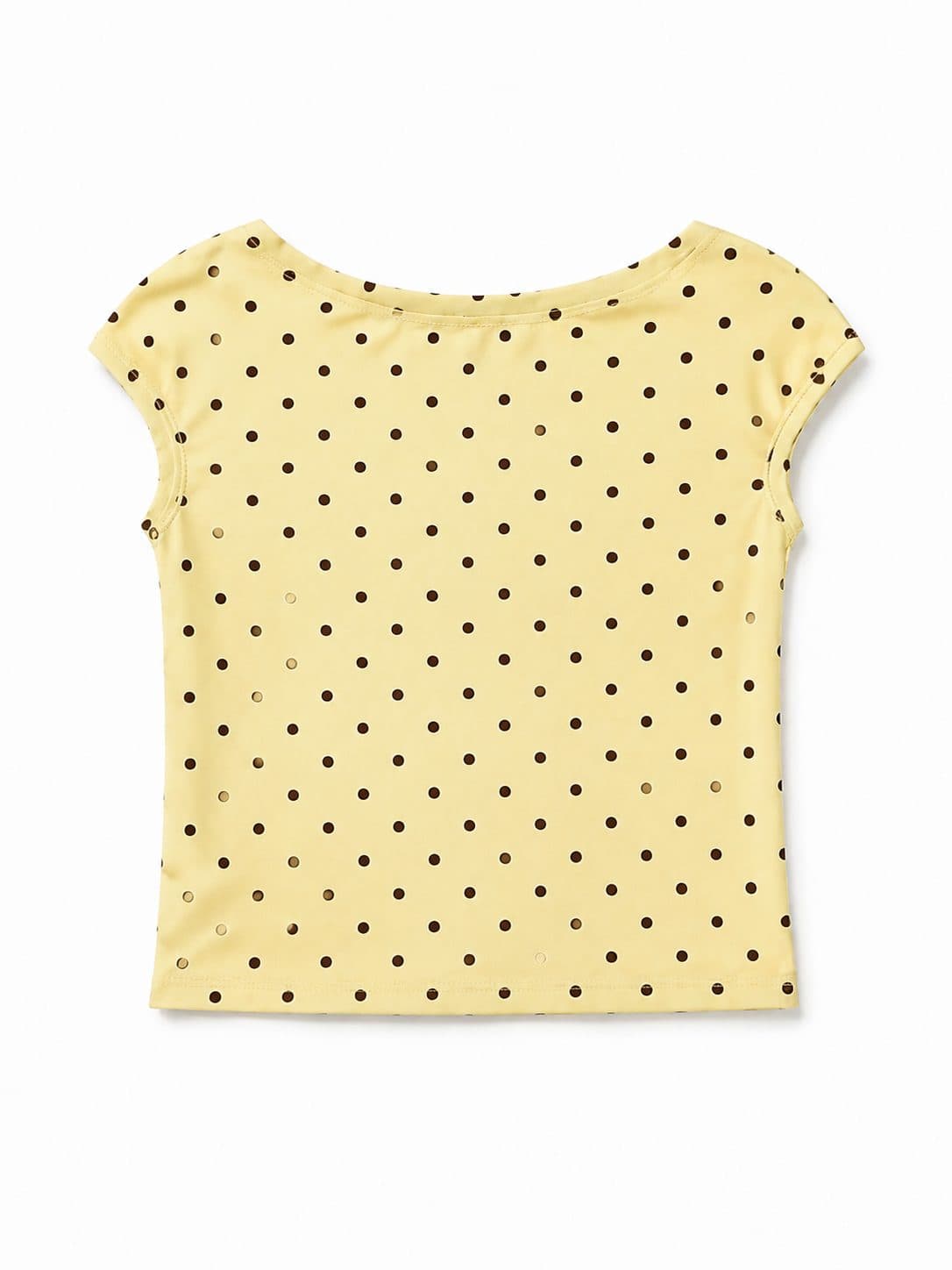 BLUSA NIÑA AMARILLA LUNARES CHOCOLATE — polo para niña