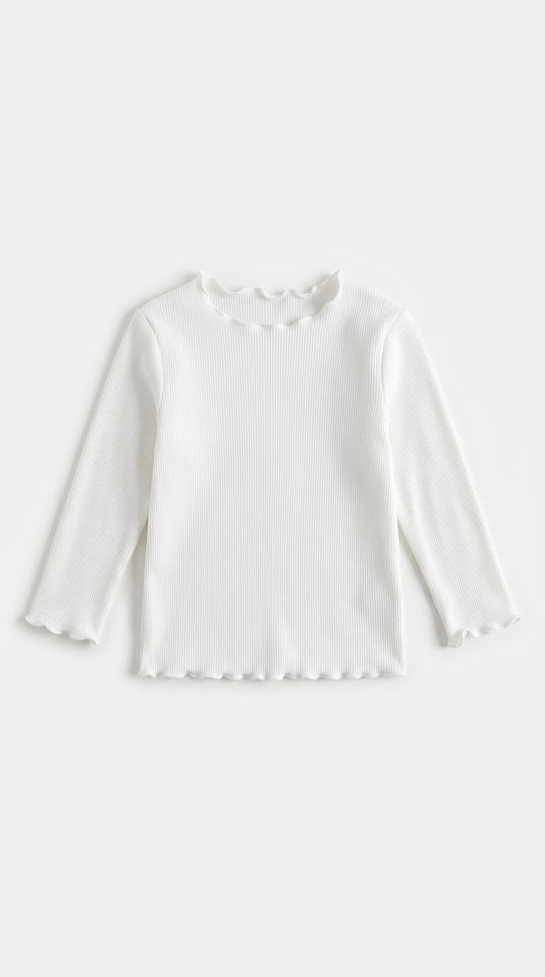 POLERA BLANCA PARA NIÑA CUELLO ALTO — polo para niña