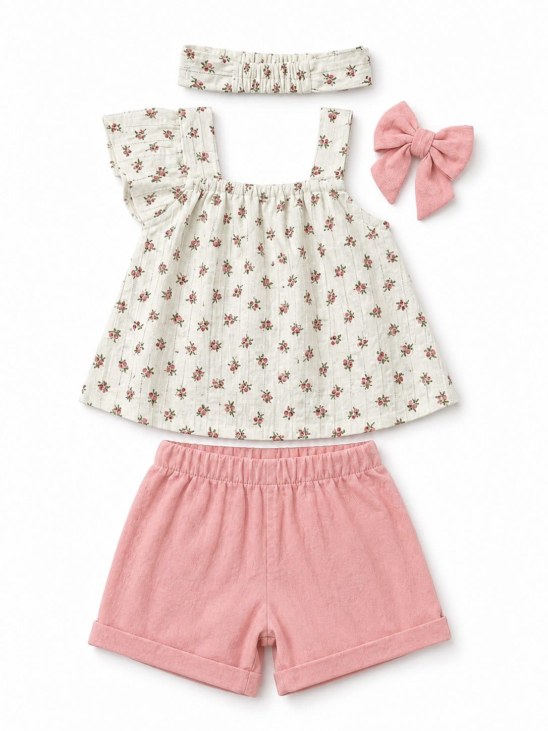 CONJUNTO FLORES CON ACCESORIOS — conjunto para niña