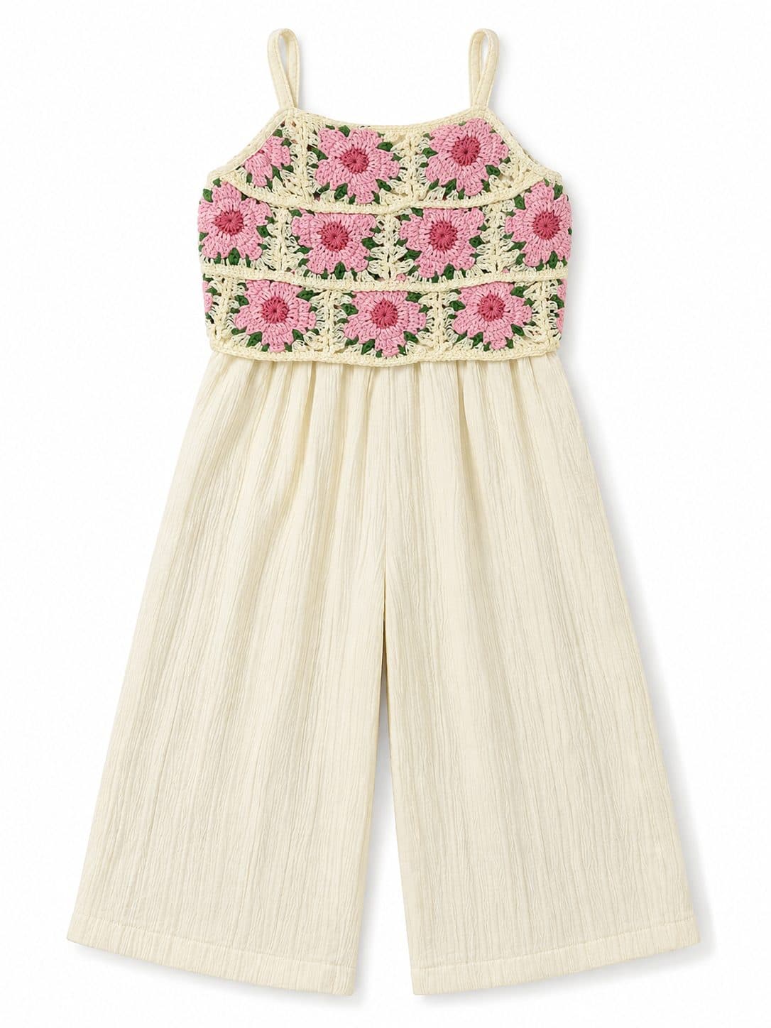 ENTERIZO CROCHET FLORES — enterizo para niña
