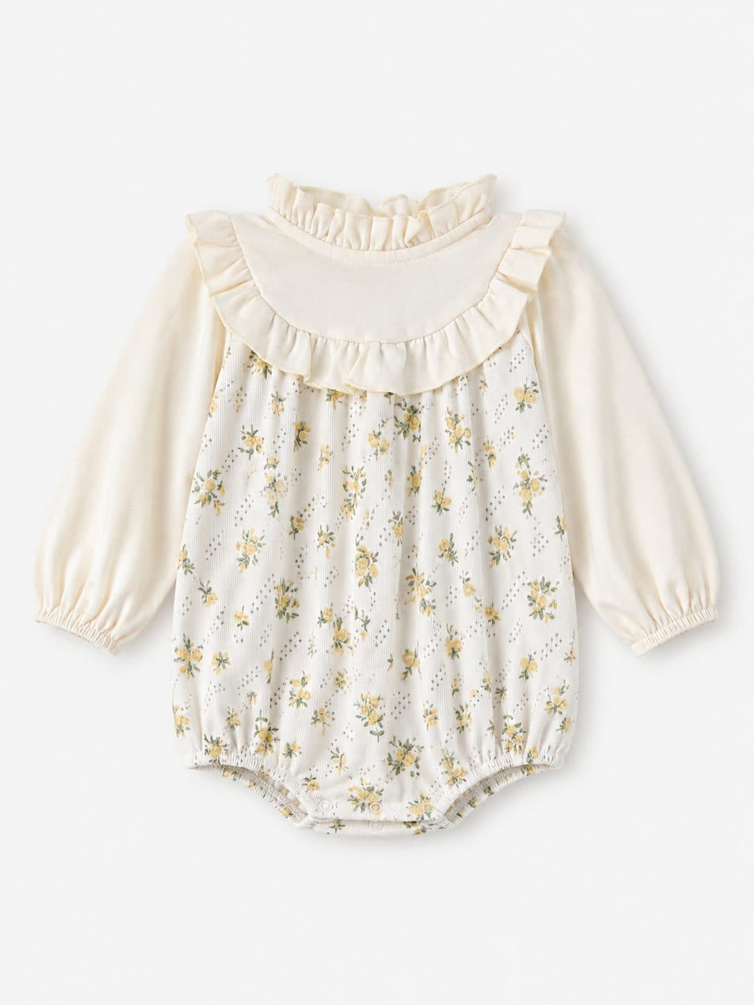 BODY FLORES AMARILLAS CON VOLANTES — enterizo para niña