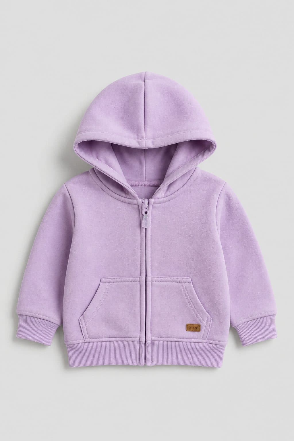 POLERA LILA CON CAPUCHA — casaca para niña