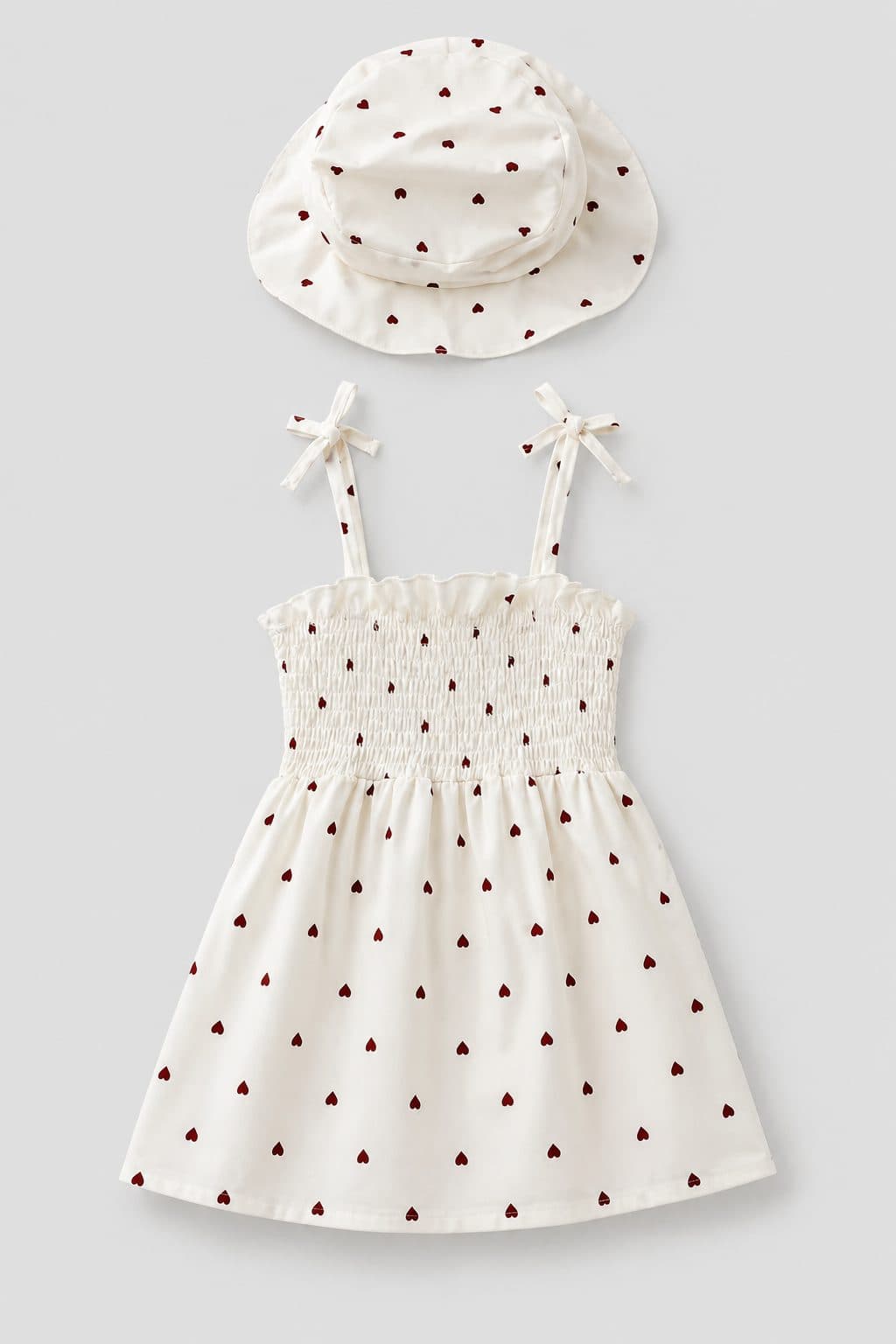 VESTIDO CORAZONES CON SOMBRERO — vestido para niña