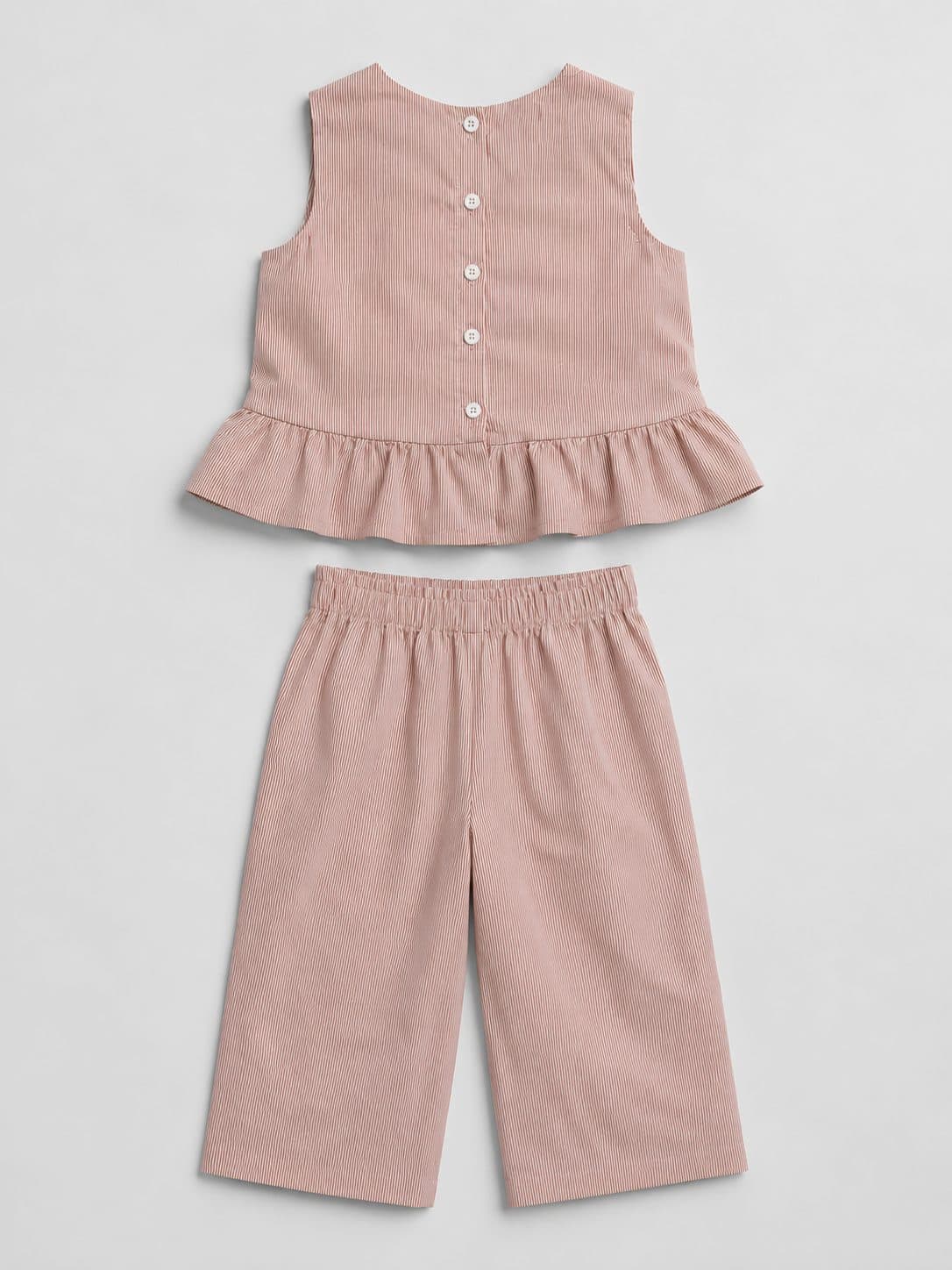 CONJUNTO BLUSA Y PANTALÓN A RAYAS TERRACOTA — conjunto para niña