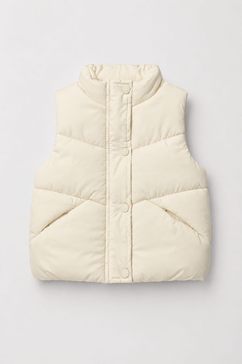 CHALECO ACOLCHADO CREMA — casaca para niña