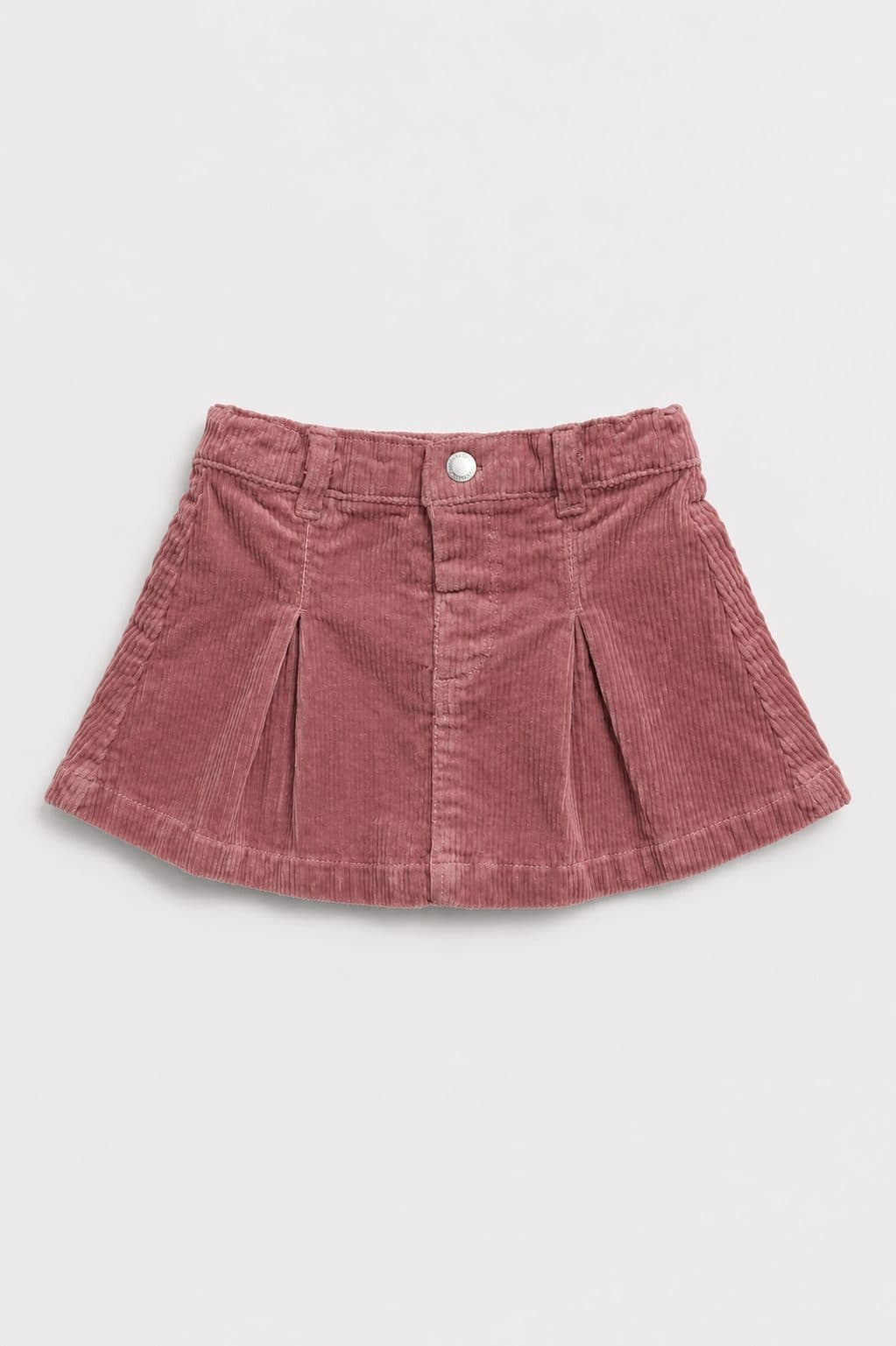 FALDA SHORT DE CORDUROY ROSADA — pantalón para niña