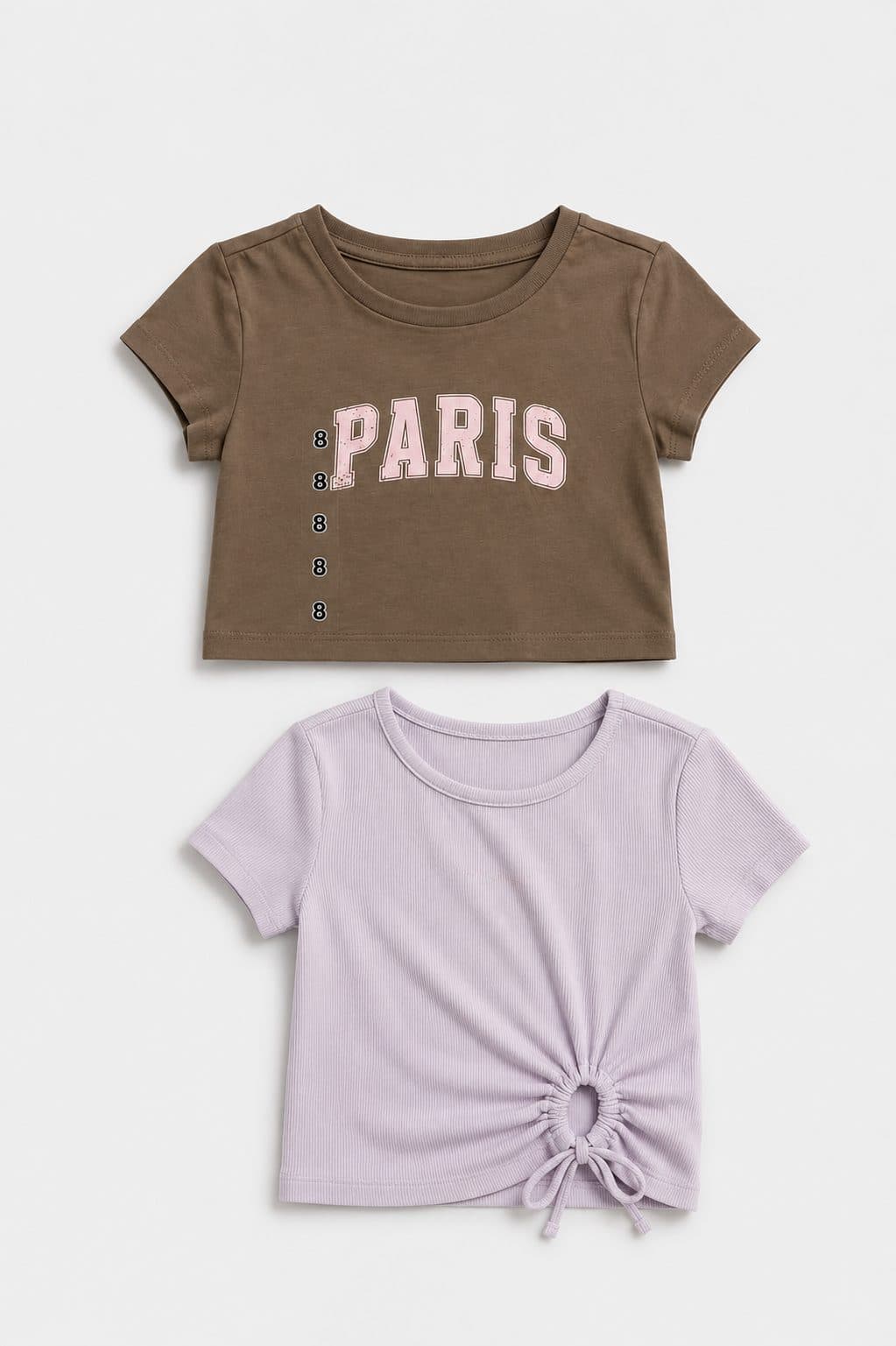 POLOS PARIS Y LILA CON AMARRE — conjunto para niña