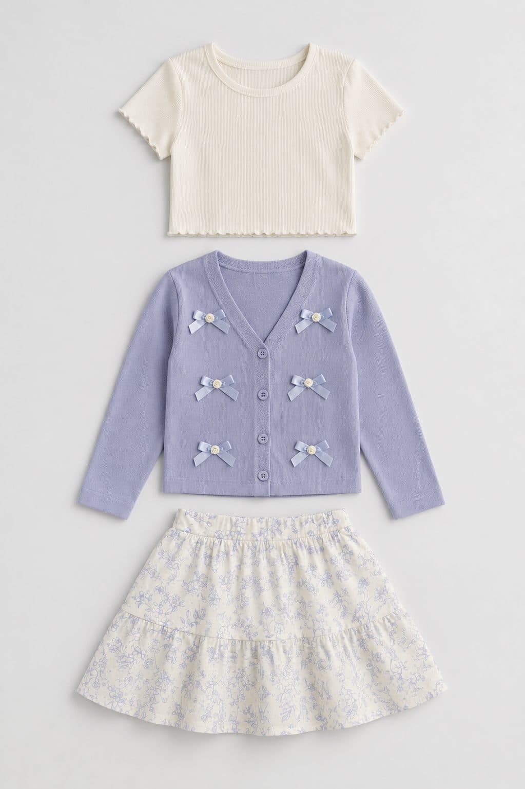 SET LITTLE LASS FLORAL LILA — ropa importada para niña