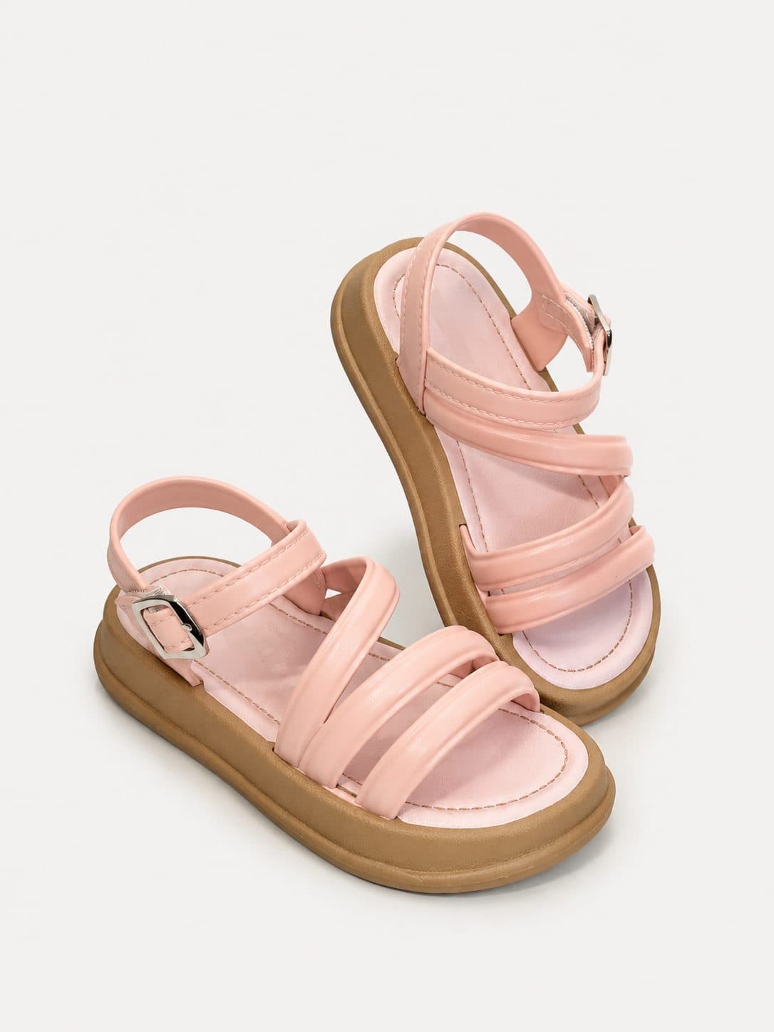 SANDALIAS ROSA CON HEBILLA METÁLICA — zapatos para niña