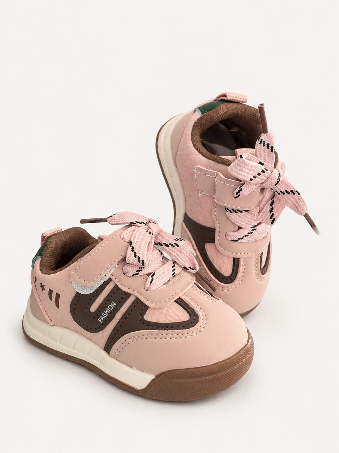 ZAPATILLAS ROSA CON MARRÓN — zapatos para niña