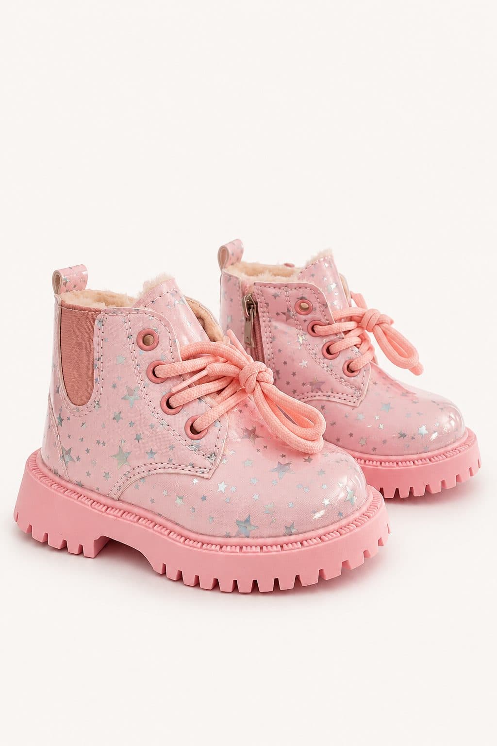 BOTINES ROSA CON ESTRELLAS HOLOGRÁFICAS — zapatos para niña