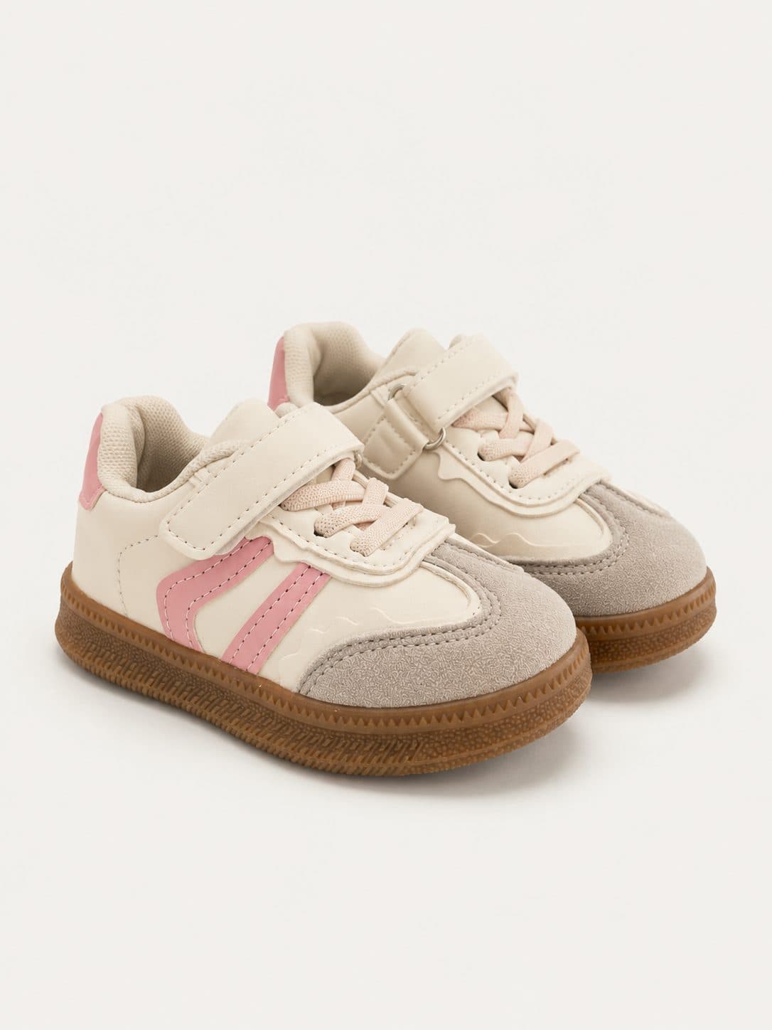 ZAPATILLAS CREMA CON ROSA — zapatos para niña