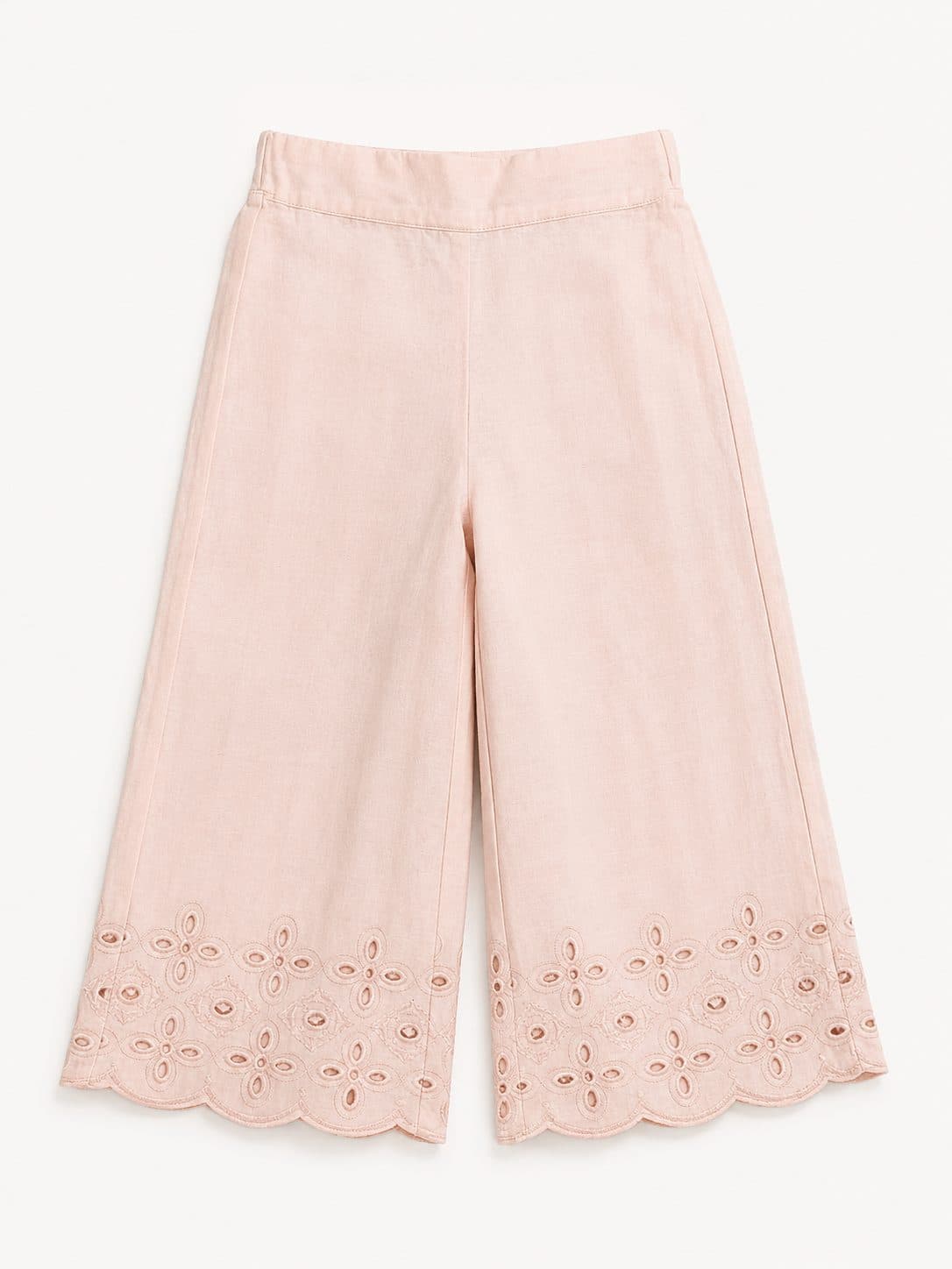 PANTALON ROSADO CON BORDADO INGLÉS — pantalón para niña