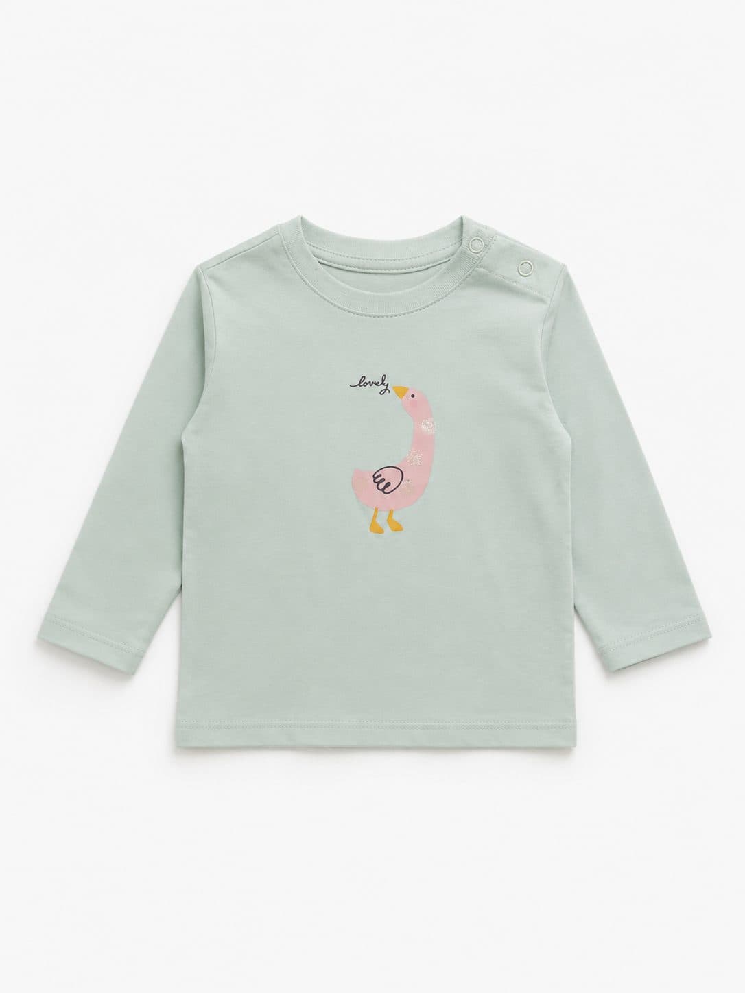 POLO VERDE MENTA MANGA LARGA — polo para niña