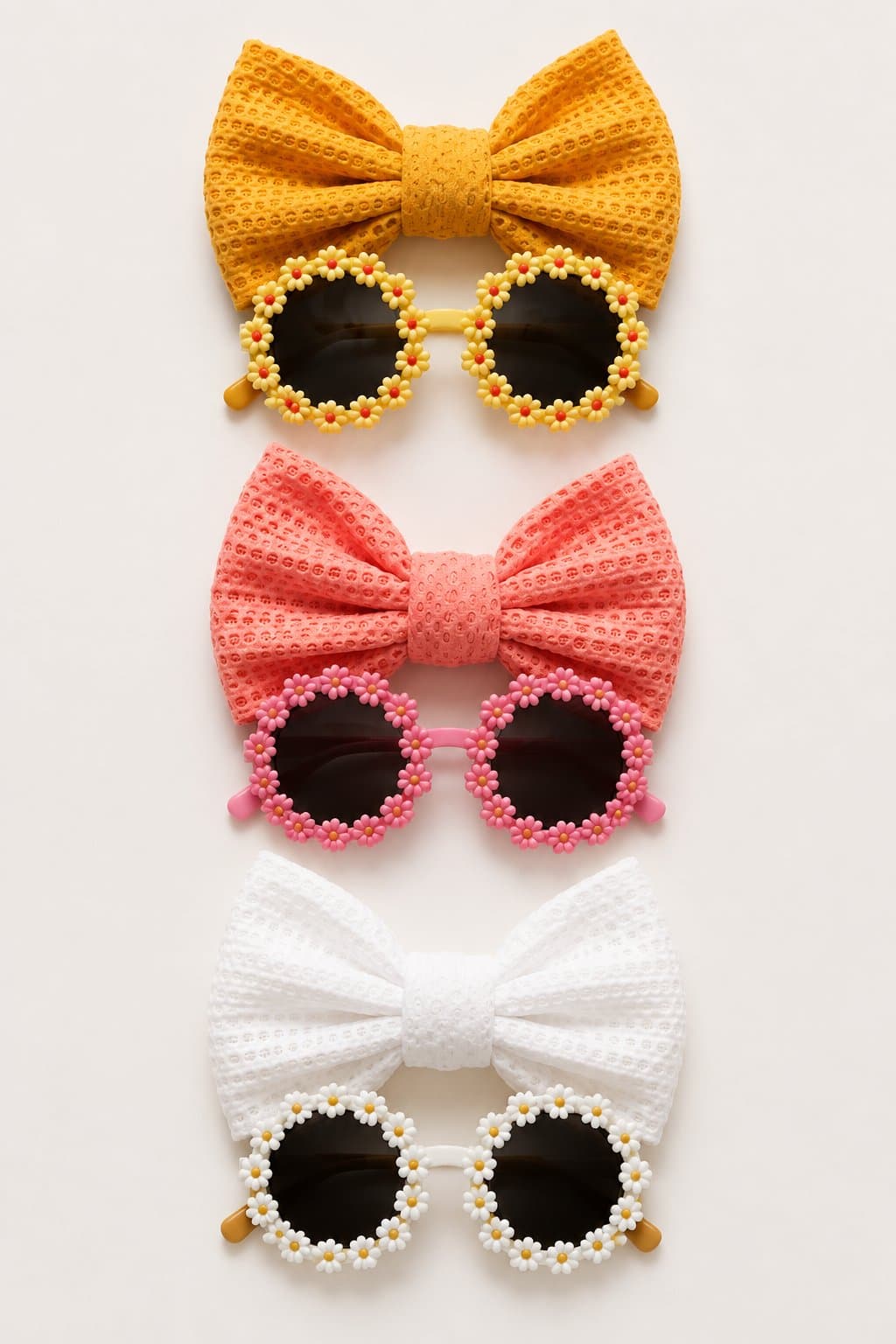 VINCHA CON LENTES DE MARGARITAS (3 COLORES) — accesorio para niña