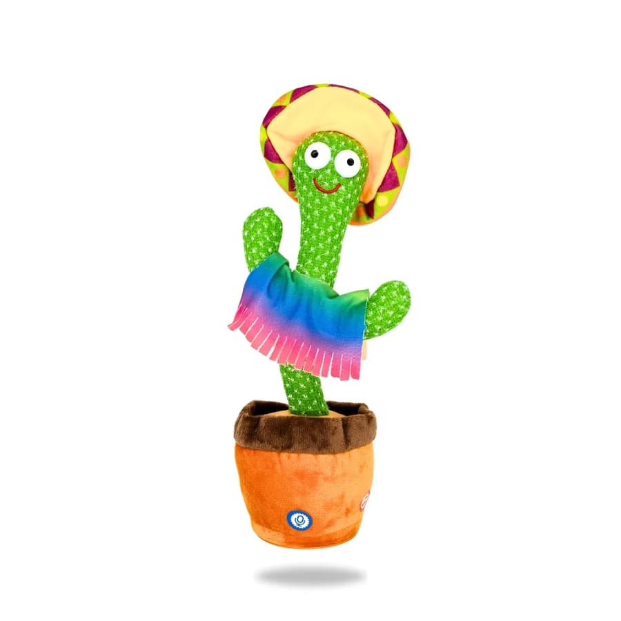 CACTUS BAILARÍN DE PELUCHE CON SOMBRERO — juguete para niña