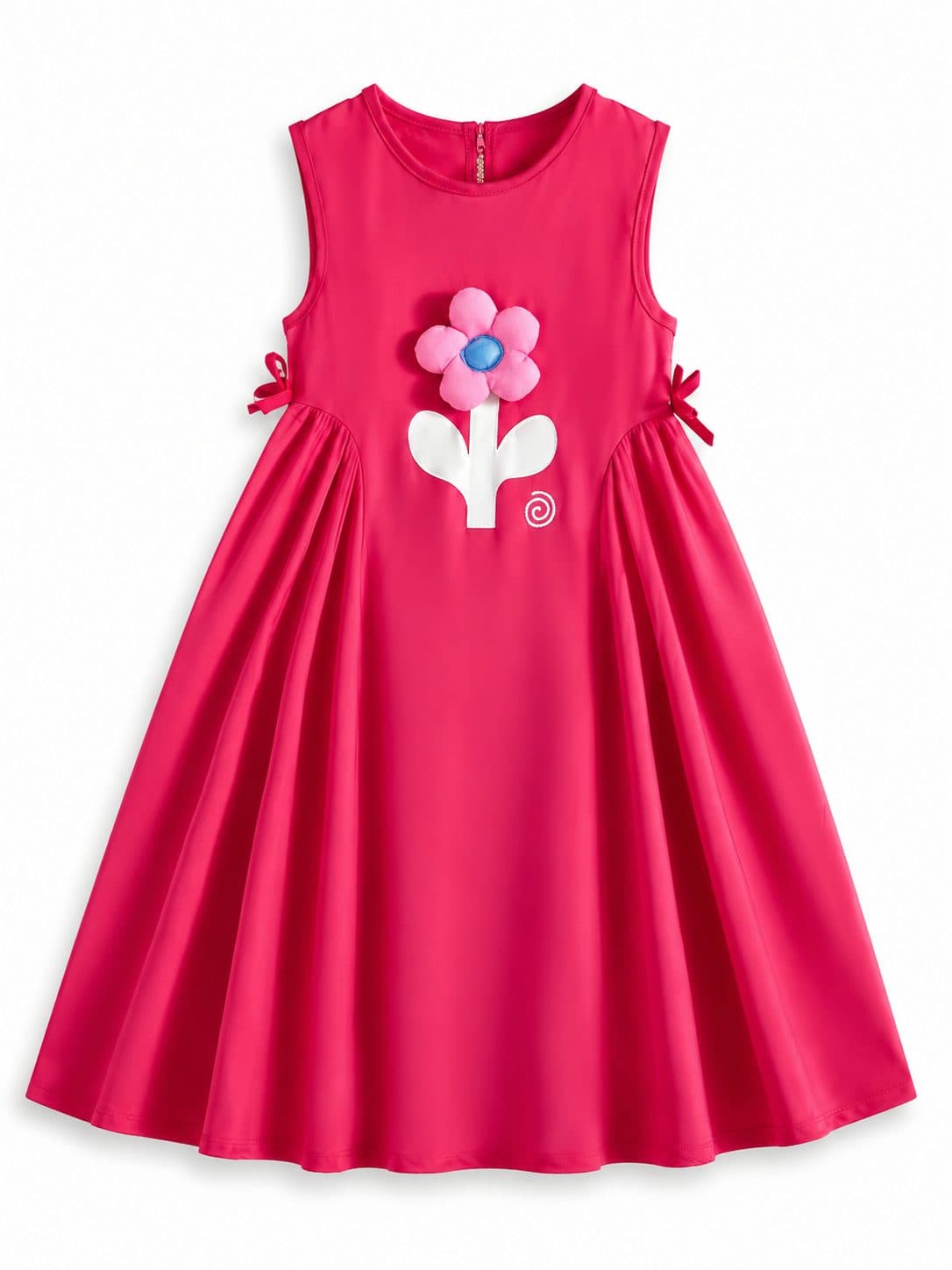 VESTIDO NIÑA FUCSIA FLOR 3D — vestido para niña