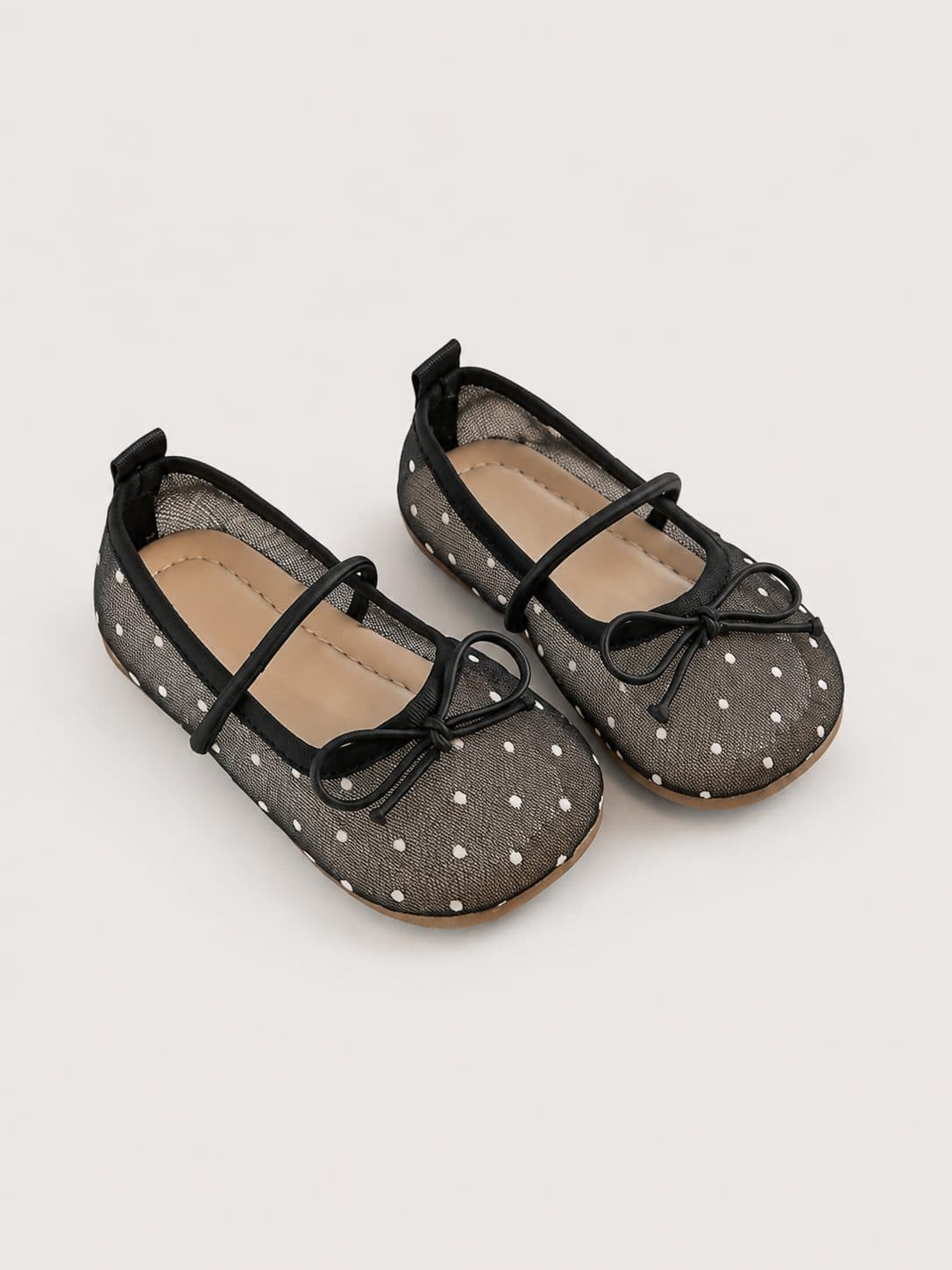 MARY JANE NEGRO DE MALLA CON LUNARES — zapatos para niña