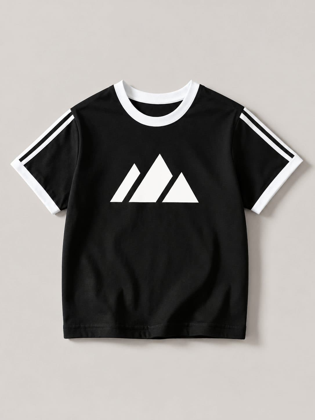 POLO NEGRO CON FRANJAS — polo para niña