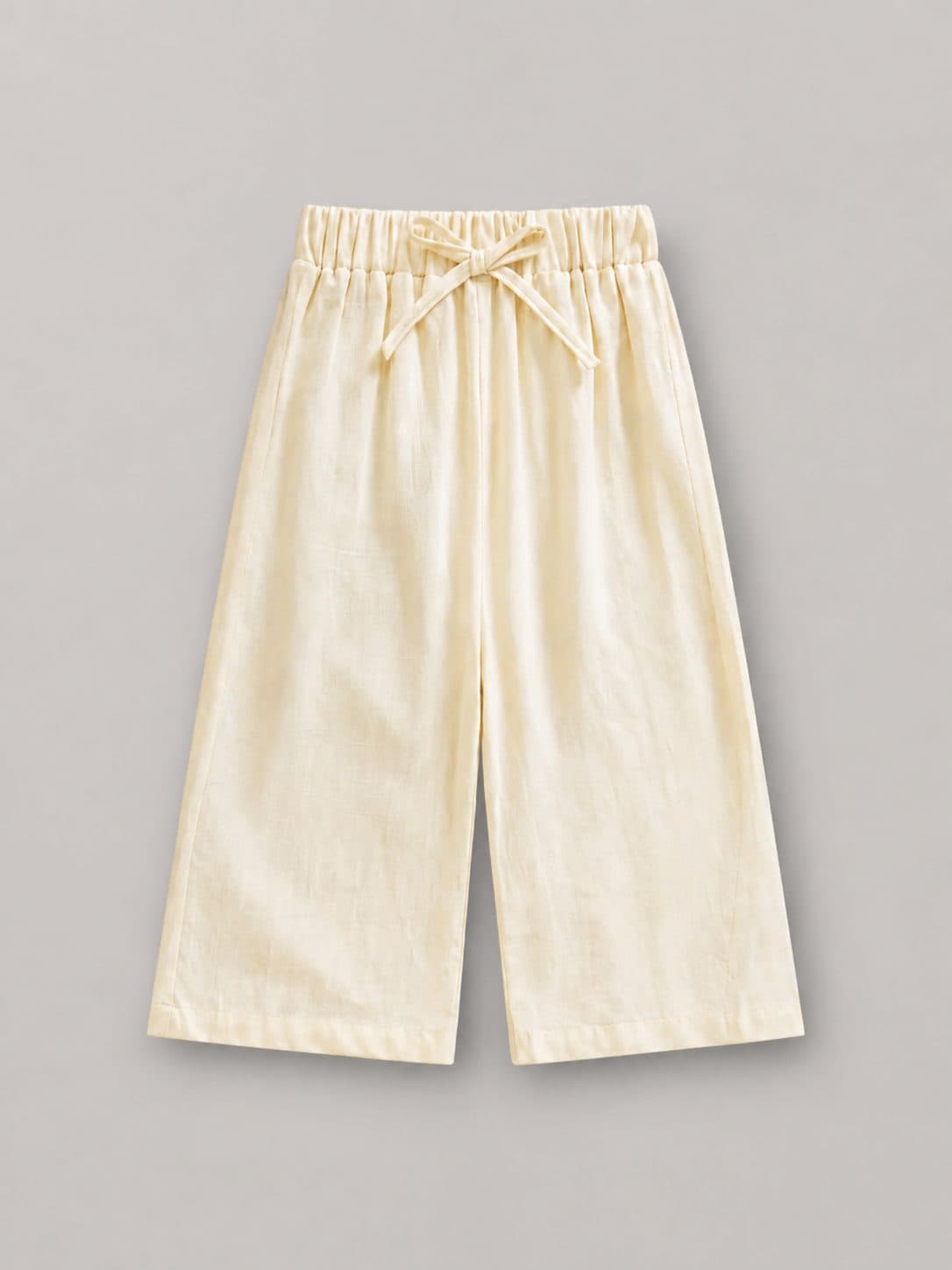 PANTALÓN CREMA ANCHO CON CORDÓN — pantalón para niña