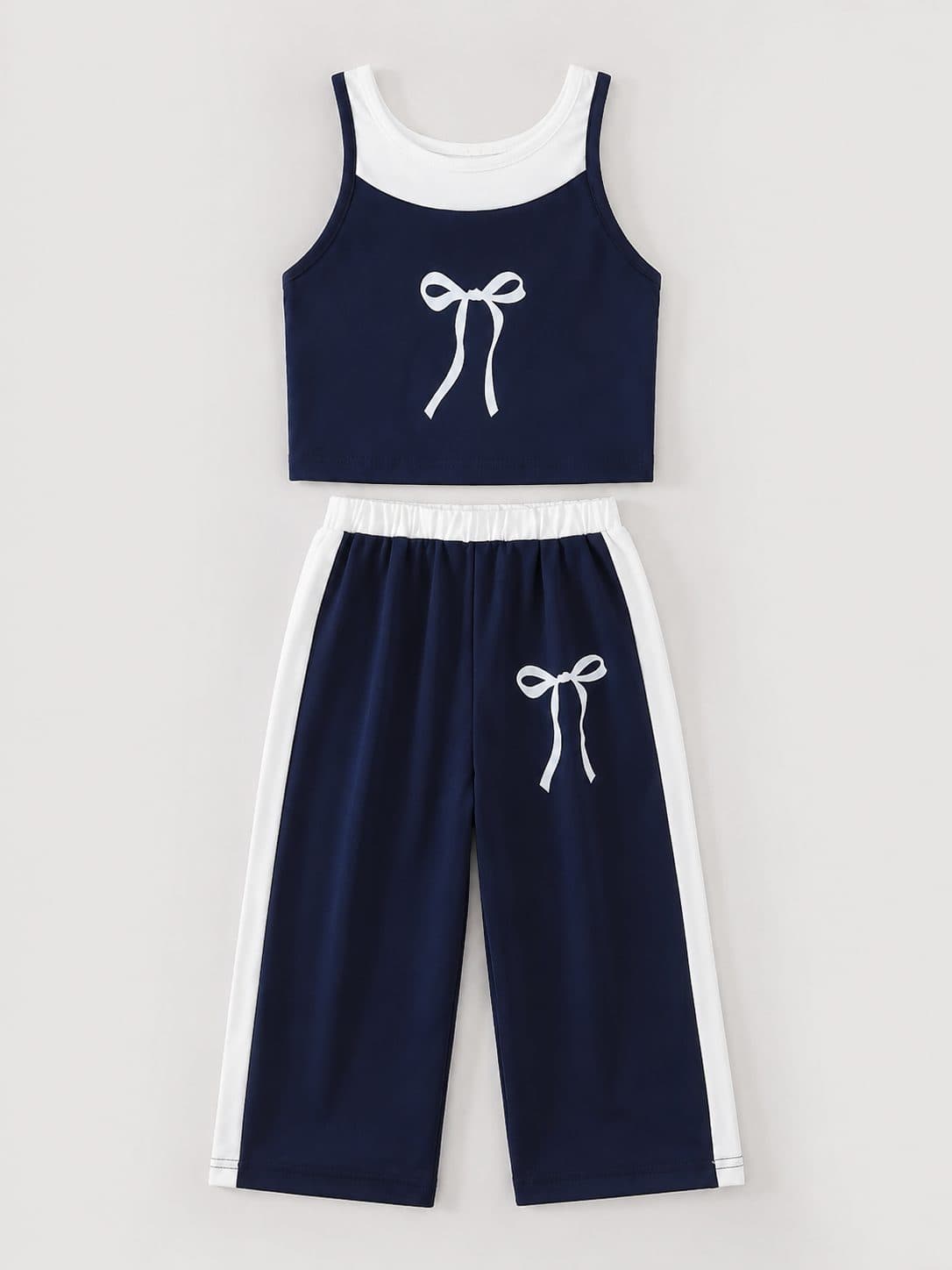 CONJUNTO AZUL MARINO CON TOP Y PANTALÓN — conjunto para niña