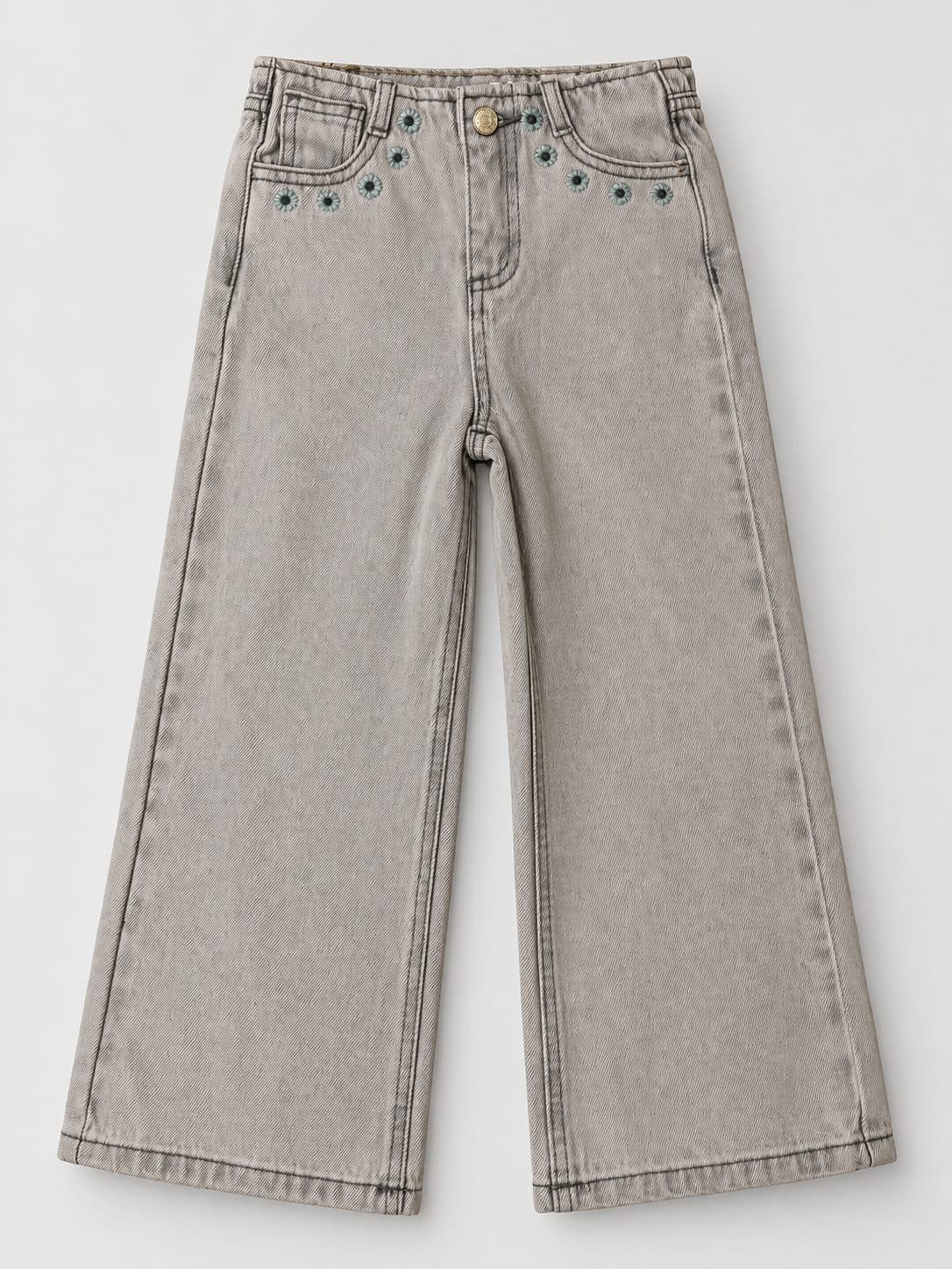 JEANS CON BORDADO CONIGLIO — ropa importada para niña