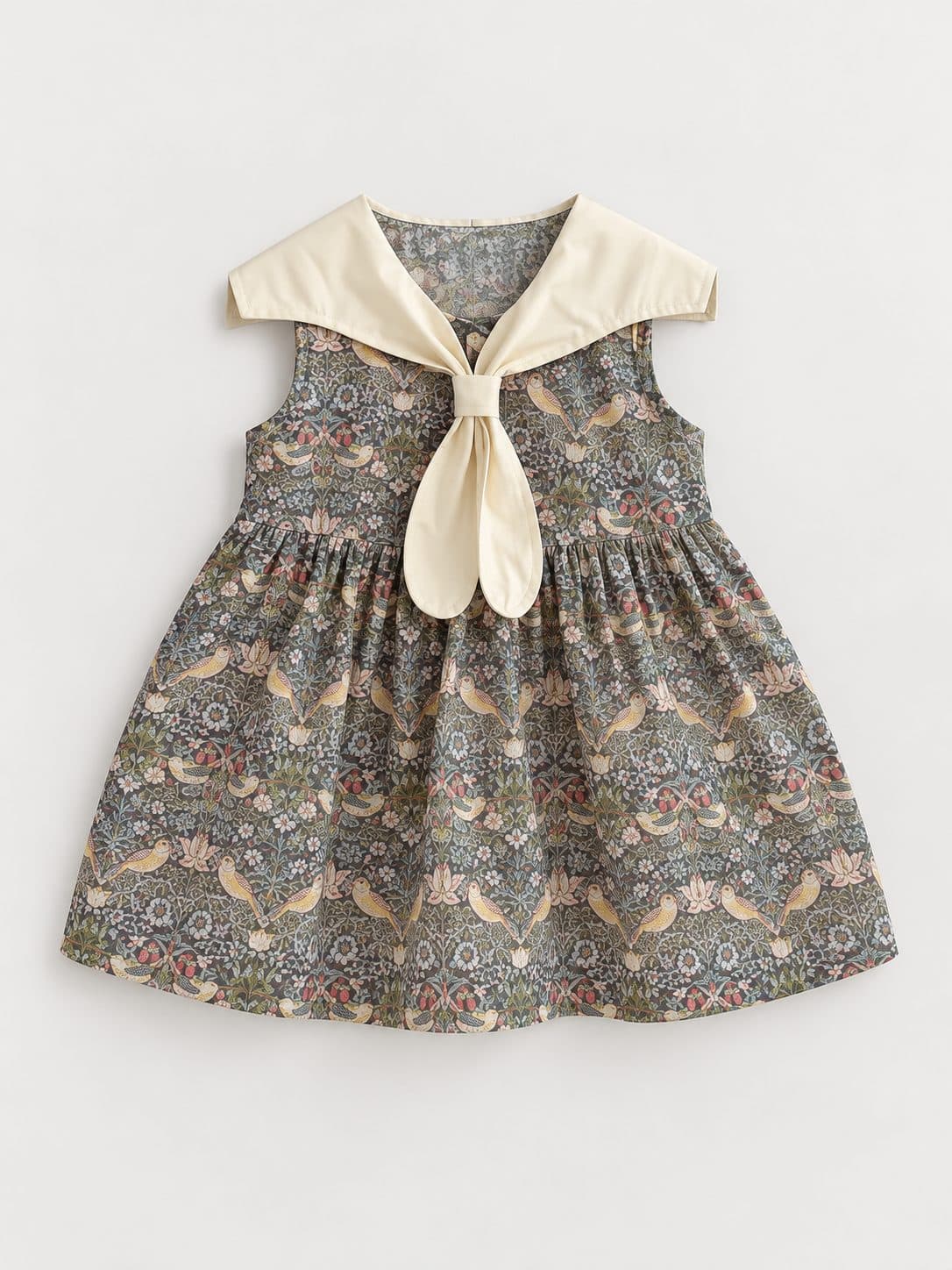 VESTIDO FLORAL CON CUELLO BLANCO — vestido para niña