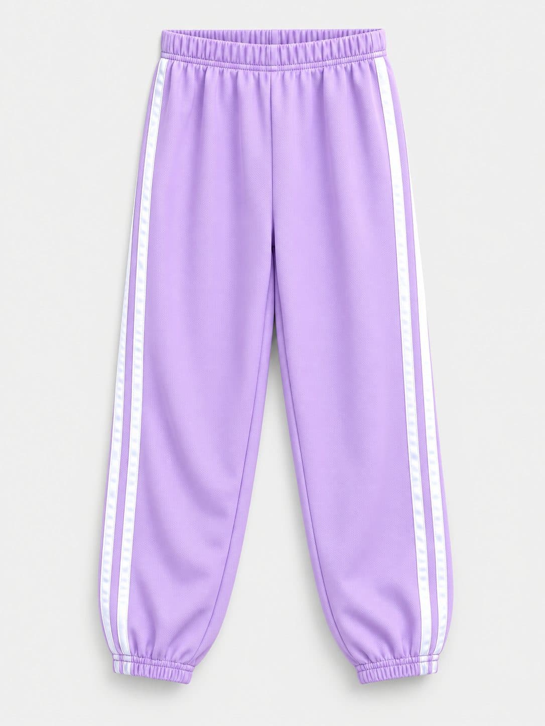 PANTALÓN JOGGER LILA CON FRANJAS BLANCAS — pantalón para niña