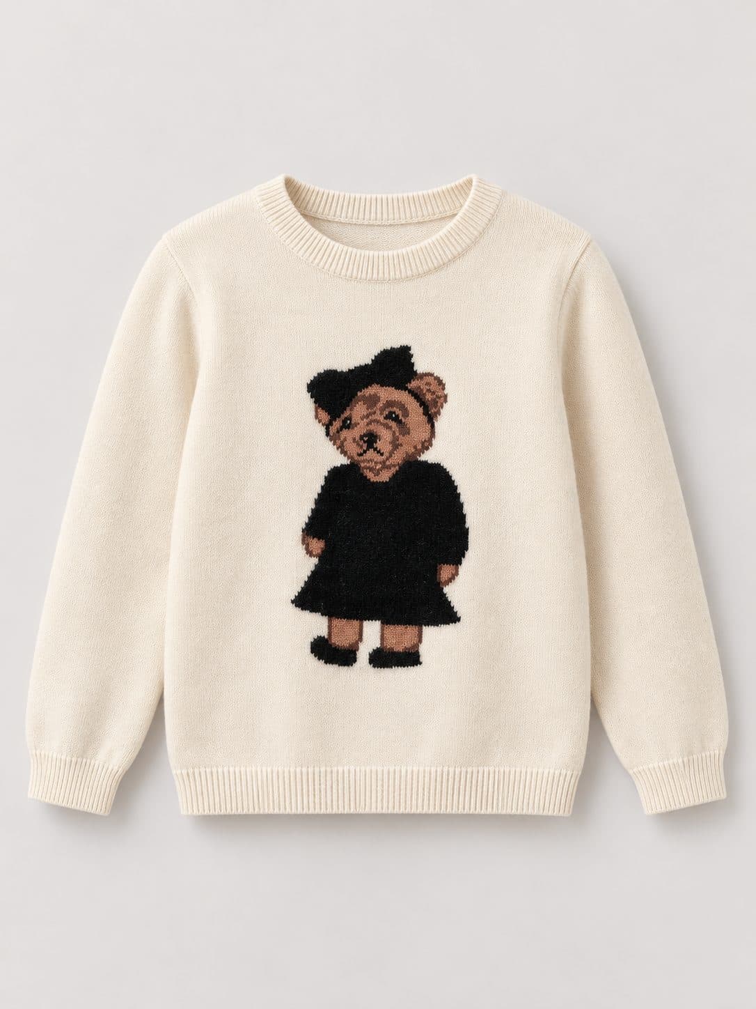 CHOMPA CREMA CON OSITA — casaca para niña